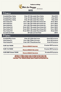 Gym Price List